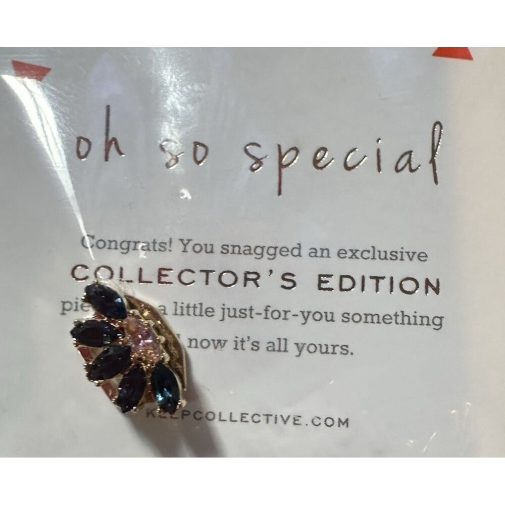 KEEP Collective Blue Petal Flower Gold Collector's Edition Charm Slider NIP